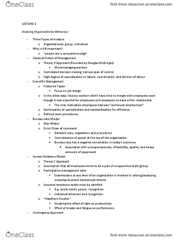 ADMS 2400 Lecture Notes - Lecture 1: Theory X And Theory Y, Job Performance, Individualism thumbnail