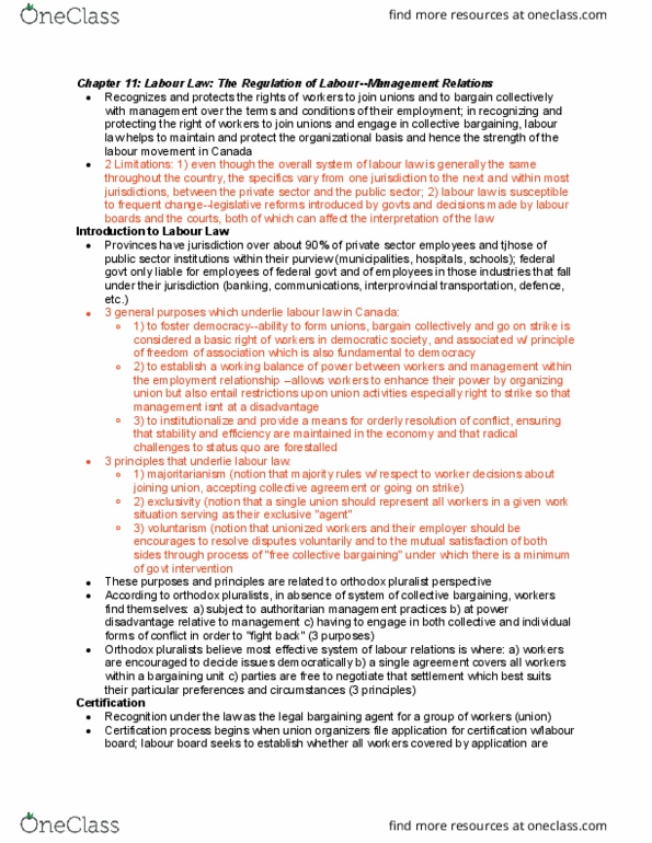 IRE240H1 Chapter Notes - Chapter 11: Bargaining Unit, Majoritarianism thumbnail