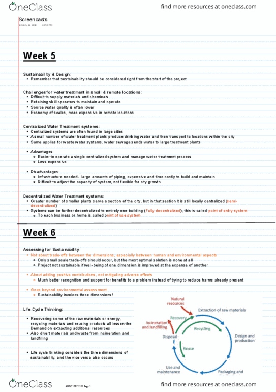 APSC 101 Lecture Notes - Lecture 6: Systems Theory, Life-Cycle Assessment, Impact Assessment thumbnail