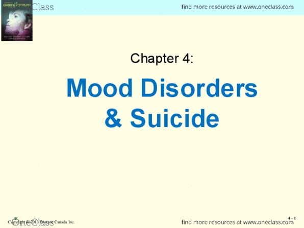PSY 223 Chapter 4: Chapter 4 - Mood Disorders & Suicide thumbnail