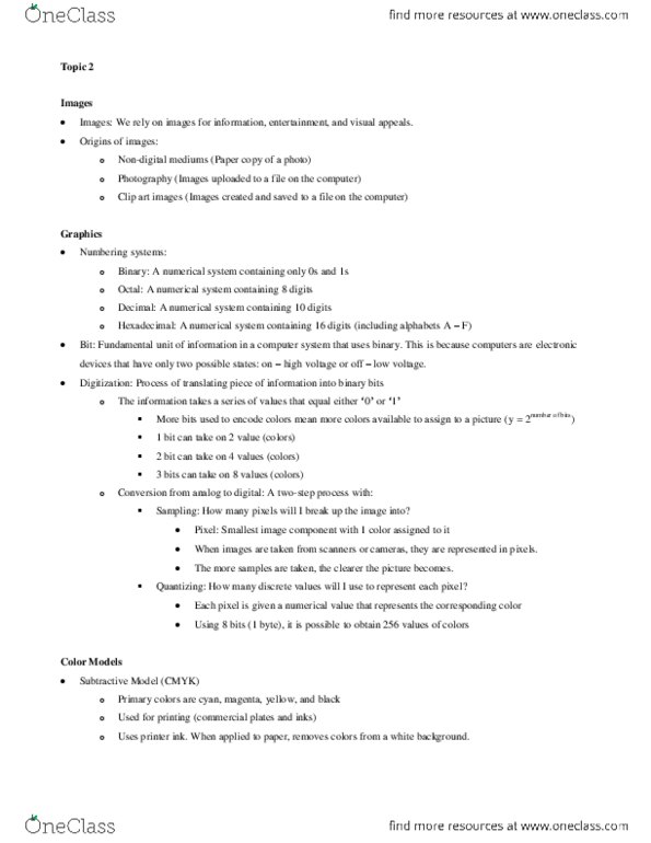 Computer Science 1033A/B Lecture Notes - .Dwg, Graphics Software, Primary Color thumbnail