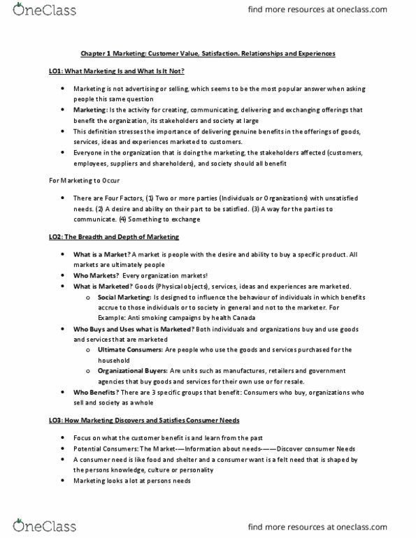 MGMT 1000 Lecture Notes - Lecture 3: Health Canada, Liquid Oxygen, Marketing Mix thumbnail