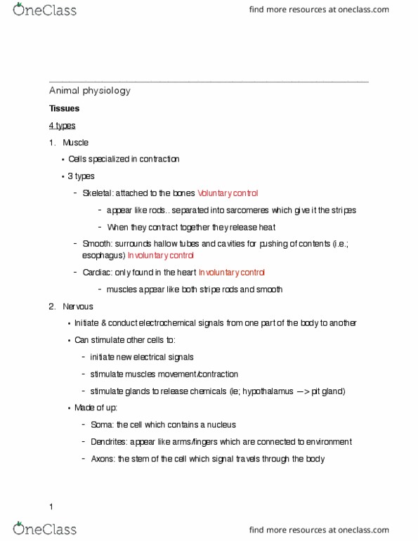 BIO310H5 Lecture Notes - Lecture 1: Physiology, Endocrine System, Blood Sugar thumbnail