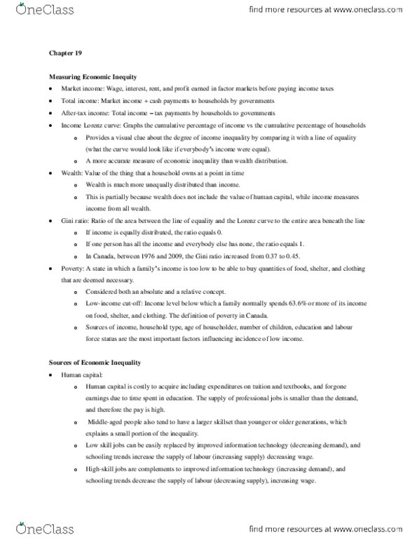 Economics 1021A/B Chapter Notes - Chapter 19: Skill, Progressive Tax, Gini Coefficient thumbnail