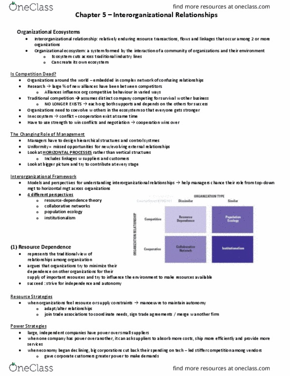 BU398 Chapter Notes - Chapter 5: Coevolution, Population Ecology, Uptodate thumbnail