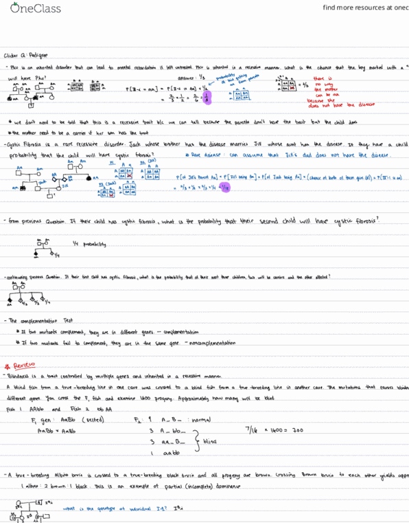 LIFESCI 4 Lecture Notes - Lecture 3: Blind Fish, Rare Disease, Zygosity thumbnail