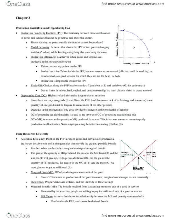 Economics 1021A/B Chapter Notes - Chapter 2: Human Capital, Absolute Advantage, Comparative Advantage thumbnail