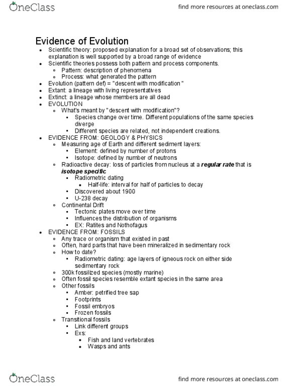 BIO SCI 94 Lecture Notes - Lecture 2: Radiometric Dating, Radioactive Decay, Igneous Rock thumbnail