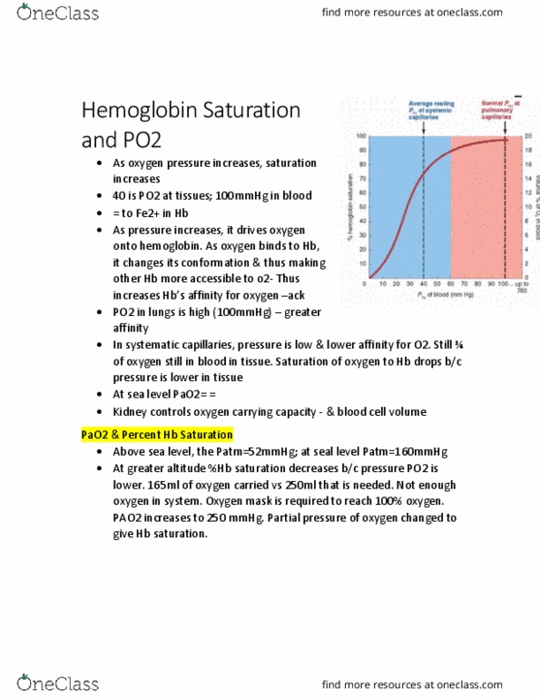 KINE 3012 Lecture Notes - Lecture 12: Blood Gas Tension, Oxygen Mask, Hemoglobin thumbnail