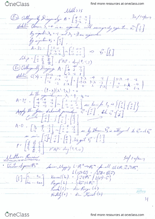 MATH235 Lecture 29: MATH235 Lecture Notes 29 thumbnail