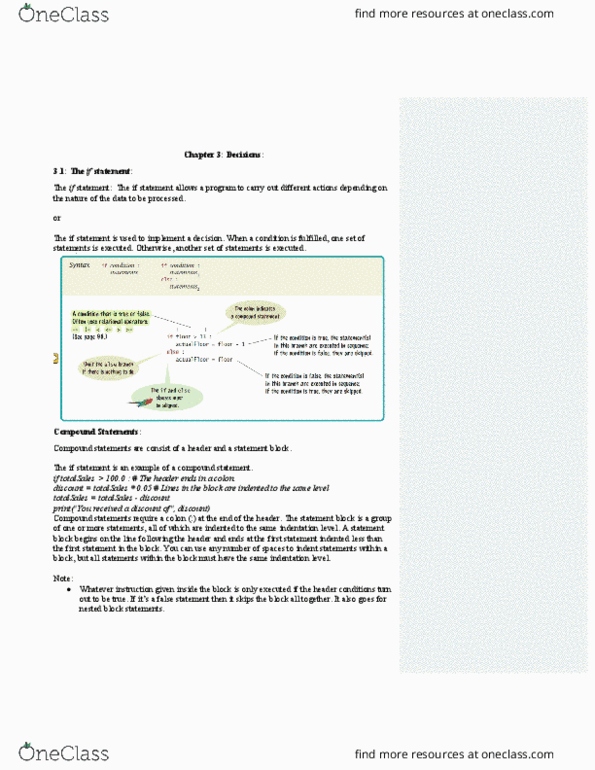 Computer Science 1026A/B Chapter Notes - Chapter 3: Relational Operator, Flowchart, Lexicographical Order thumbnail