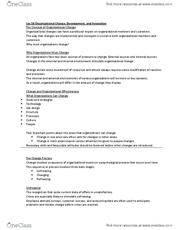 MGHB02H3 Chapter Notes -Job Design, Organization Development, Learning Organization thumbnail