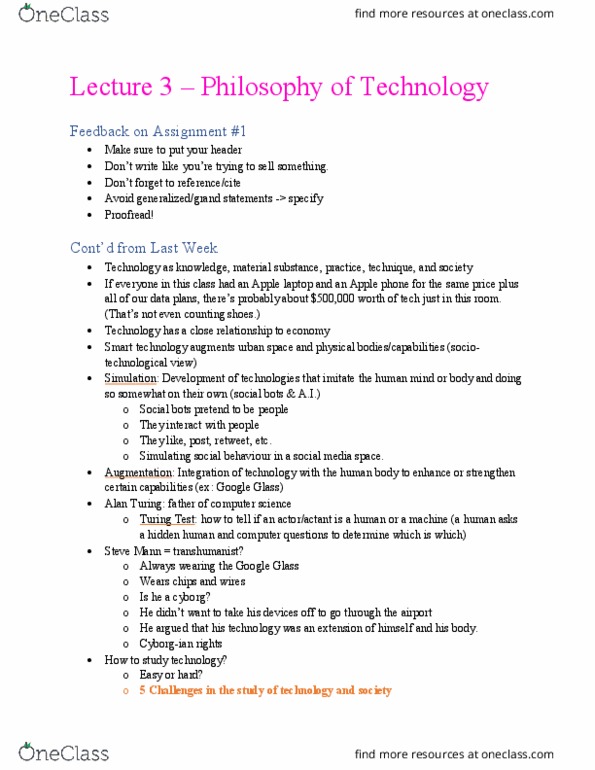 COMS 3403 Lecture Notes - Lecture 3: Google Glass, Cyborg, Transhumanism thumbnail