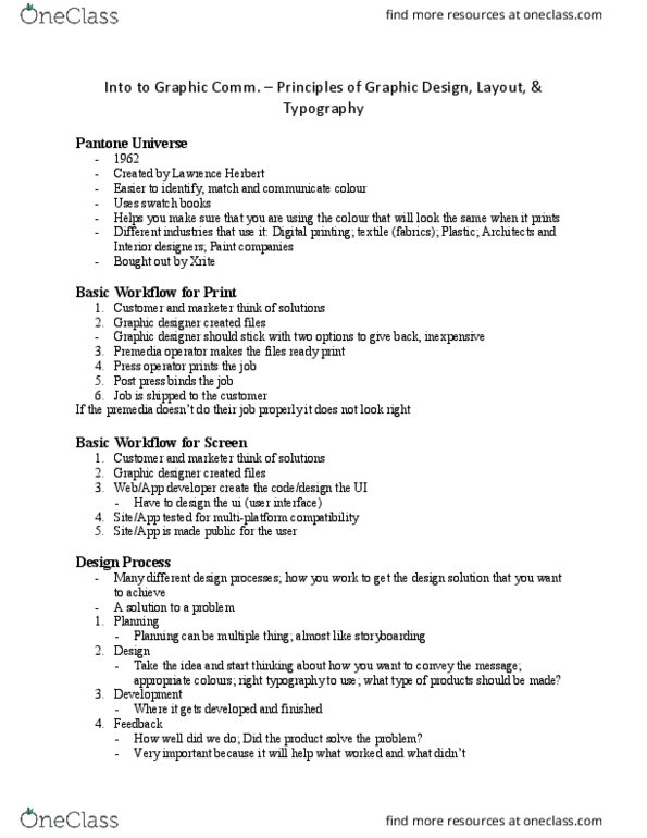 ECN 110 Lecture Notes - Lecture 7: Graphic Designer, Typography, Typesetting thumbnail