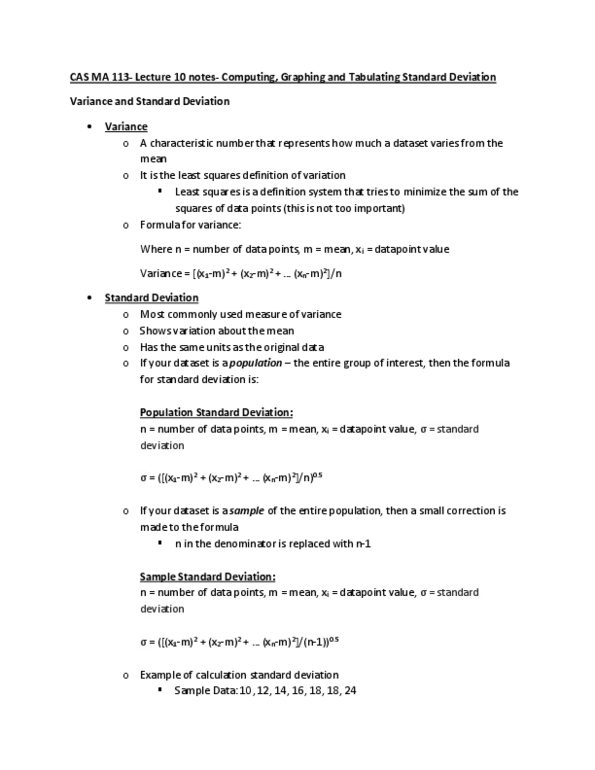 CAS MA 113 Lecture 10: Computing, Graphing and Tabulating Standard Deviation thumbnail