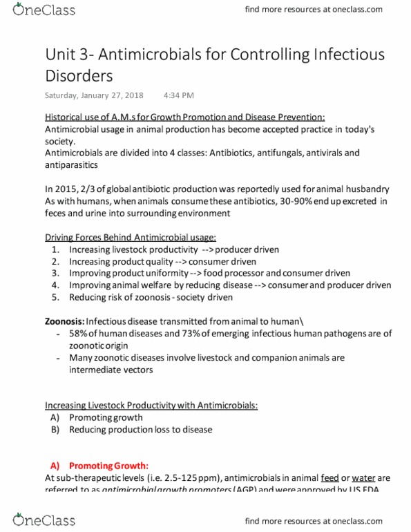 ANSC 3170 Lecture Notes - Lecture 8: Animal Husbandry, Antiparasitic, Food Processor thumbnail