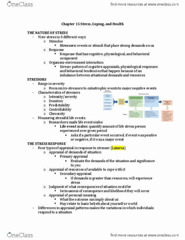 Psychology 1000 Chapter Notes - Chapter 15: Harm Reduction, Sympathetic Nervous System, Neuroticism thumbnail