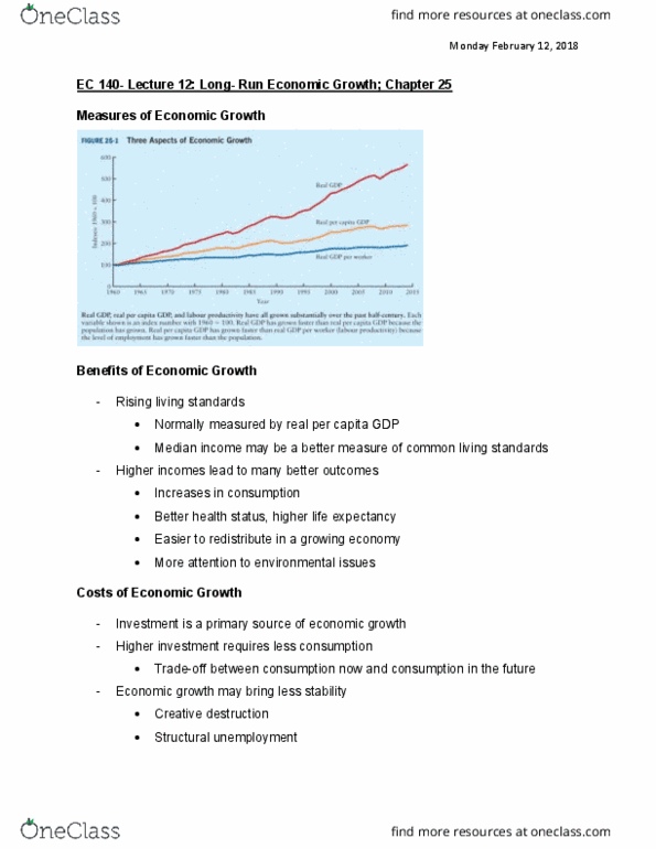 EC140 Lecture Notes - Lecture 12: Creative Destruction, Human Capital, Production Function thumbnail