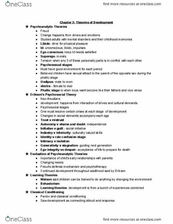 PSY 2301 Chapter Notes - Chapter 2: Phallic Stage, Libido, Classical Conditioning thumbnail