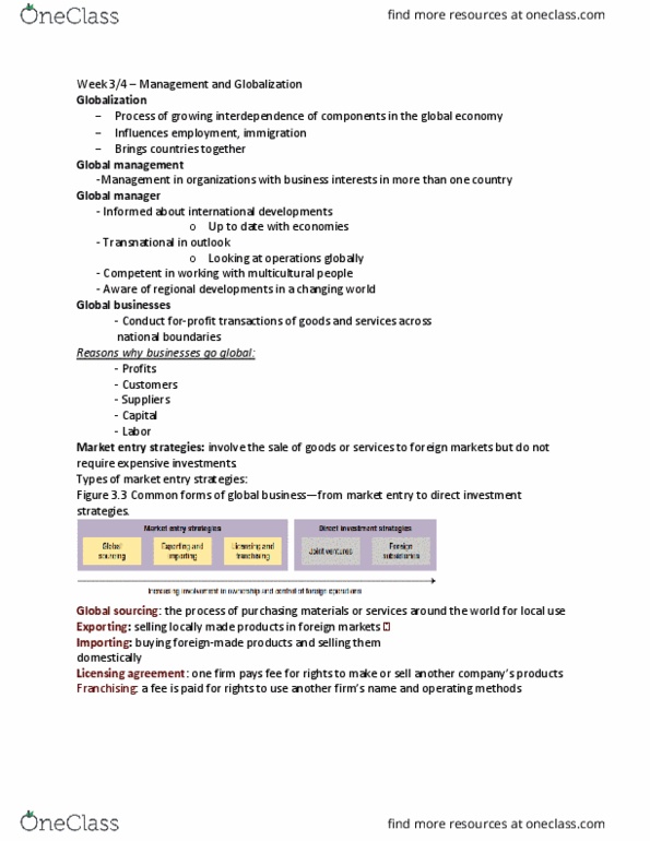 GMS 200 Lecture Notes - Lecture 3: Greenfield Project, Global Sourcing, Insourcing thumbnail