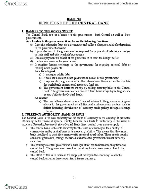 IT 1081C Lecture Notes - Lecture 17: Foreign-Exchange Reserves, Reserve Requirement, Commercial Bank thumbnail