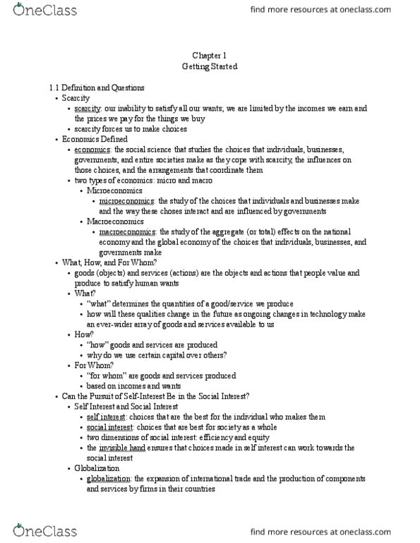 01:220:102 Chapter Notes - Chapter 1: Invisible Hand, Microeconomics, Macroeconomics thumbnail