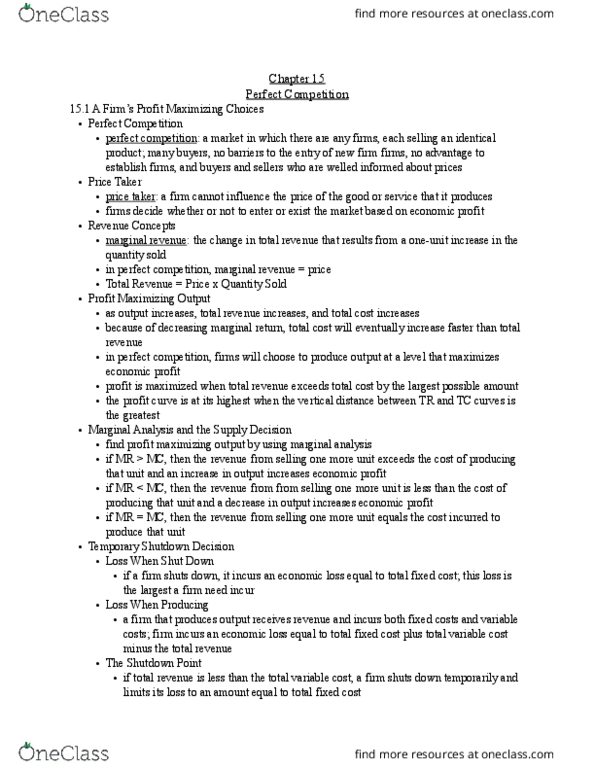 01:220:102 Chapter Notes - Chapter 15: Average Variable Cost, Market Power, Marginal Revenue thumbnail