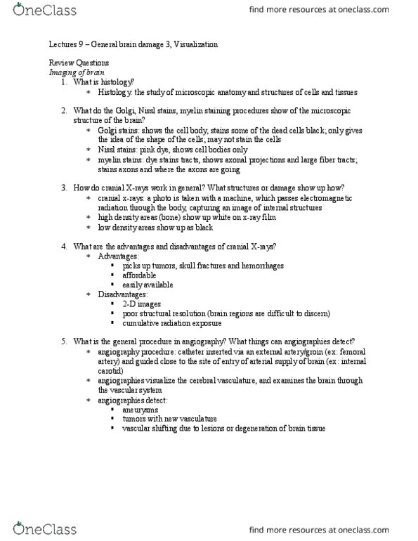 01:830:310 Lecture Notes - Lecture 9: Radiography, Myelin, Internal Carotid Artery thumbnail