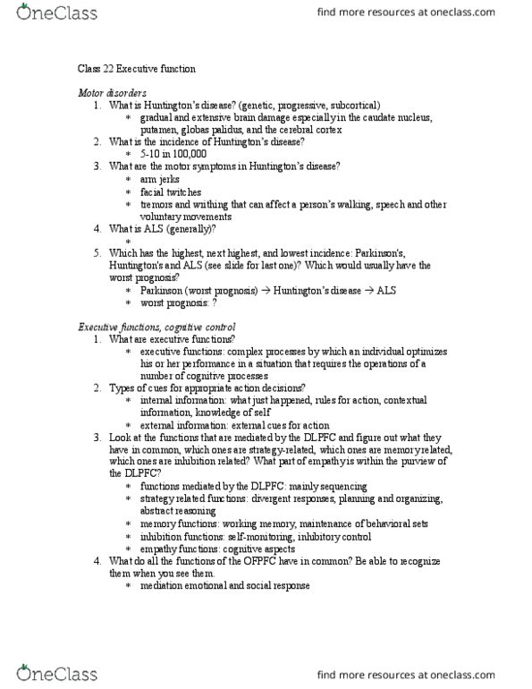 01:830:310 Lecture Notes - Lecture 22: Executive Functions, Media Multitasking, Caudate Nucleus thumbnail