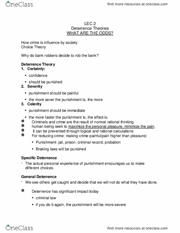 SOC212H1 Lecture Notes - Lecture 2: Deterrence Theory, Glasser'S Choice Theory thumbnail