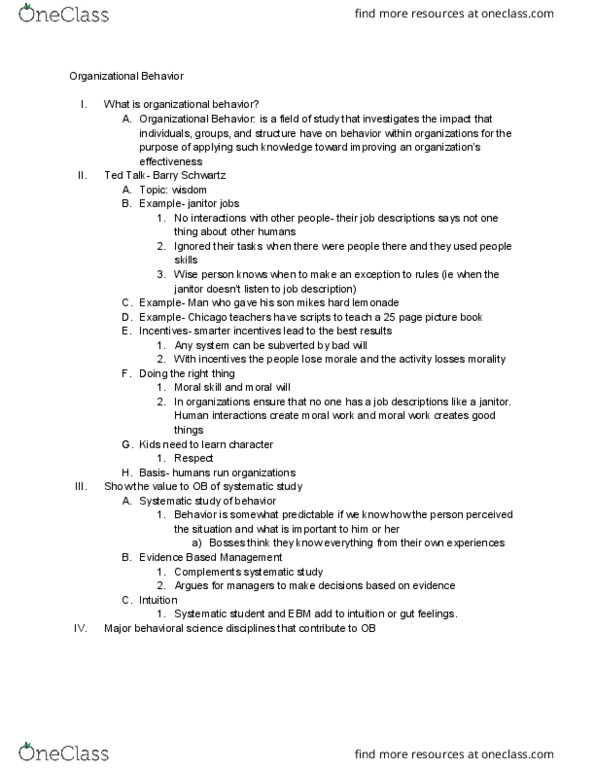 BUAD309 Lecture Notes - Lecture 1: Lemonade, Electronic Body Music, Behavioural Sciences thumbnail