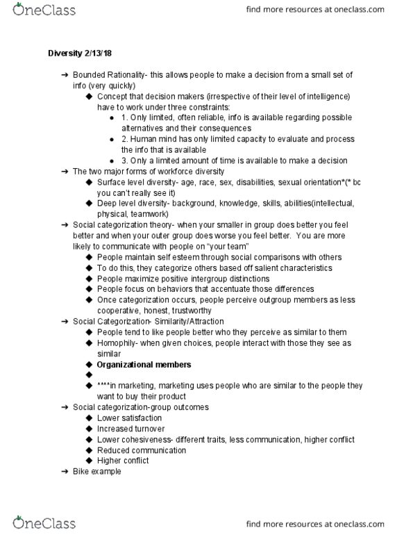 BUAD309 Lecture Notes - Lecture 2: Homophily, Bounded Rationality thumbnail