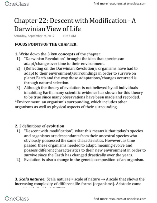 BIOL 226 Chapter Notes - Chapter 22: Biogeography, Catastrophism, Thomas Robert Malthus thumbnail