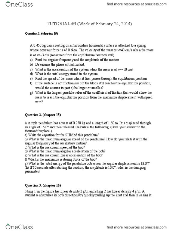 PCS 211 Lecture Notes - Lecture 17: Angular Acceleration, Linear Density, Angular Frequency thumbnail