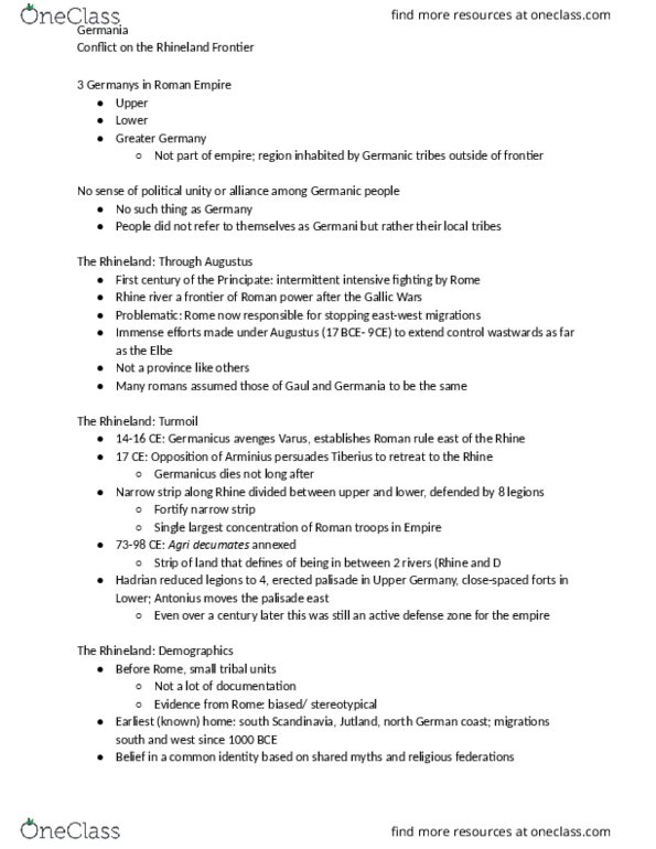 CLAS 335 Lecture Notes - Lecture 5: Agri Decumates, German Coast, Germanicus thumbnail