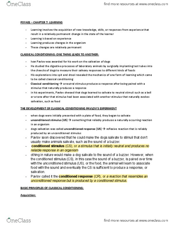 PSYA01H3 Chapter Notes - Chapter 7: Overjustification Effect, James Olds, Free Range thumbnail