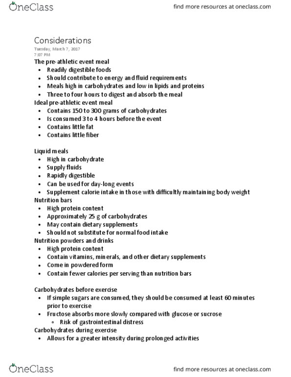 FSCN 1012 Lecture Notes - Lecture 8: Fructose, White Bread, Fluid Balance thumbnail