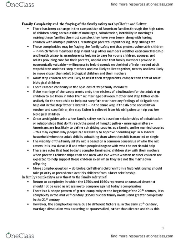 SOC303H1 Chapter Notes - Chapter 5: Stepfamily, Grater, Nuclear Family thumbnail