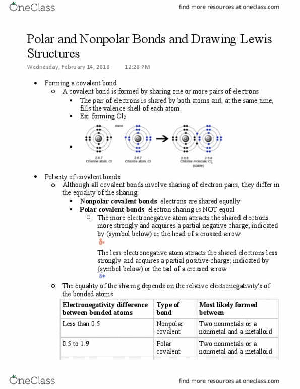 CHEM 1210 Lecture Notes - Lecture 3: Metalloid, Nonmetal, Electronegativity thumbnail