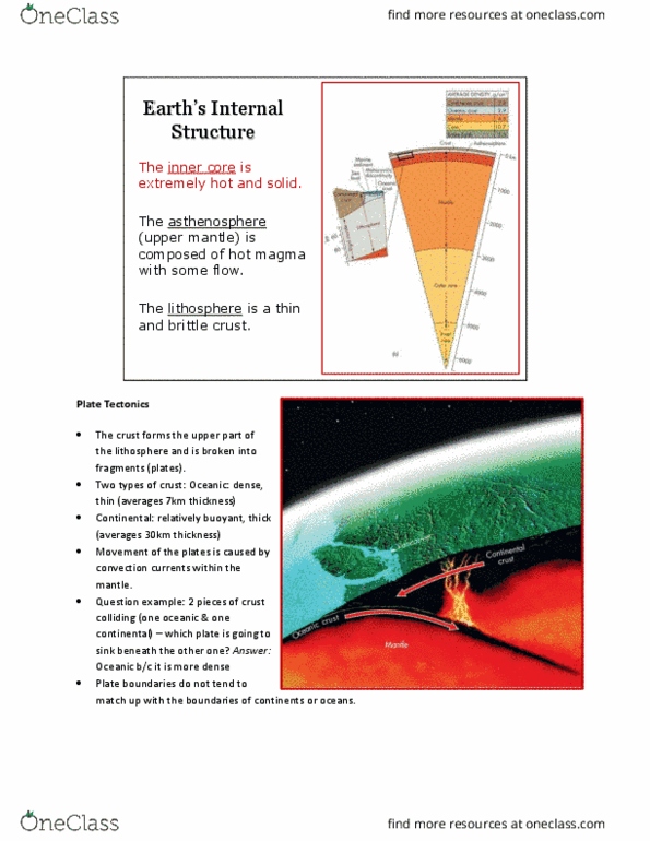 EARTHSC 2GG3 Lecture Notes - Lecture 2: Continental Crust, Plate Tectonics, Supercontinent thumbnail