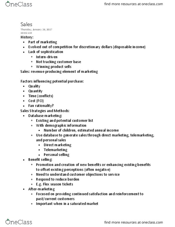 SMGT 1701 Lecture Notes - Lecture 4: Telemarketing, Database Marketing, Direct Marketing thumbnail