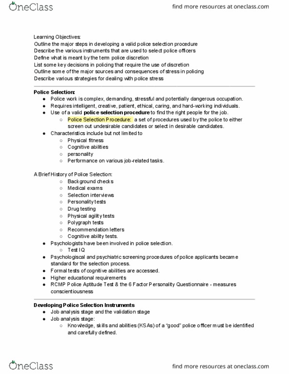 PSYCH230 Chapter Notes - Chapter 2: Cognitive Abilities Test, Job Analysis, Observational Techniques thumbnail