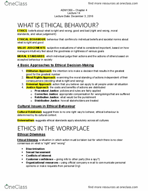 ADM 1300 Lecture Notes - Lecture 14: Cultural Relativism, Personal Rule, Cing thumbnail