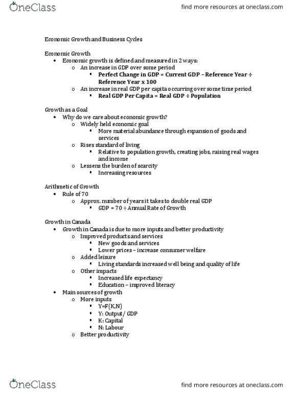 ECN 204 Lecture Notes - Lecture 3: Business Cycle, Industrial Revolution, Workforce Productivity thumbnail