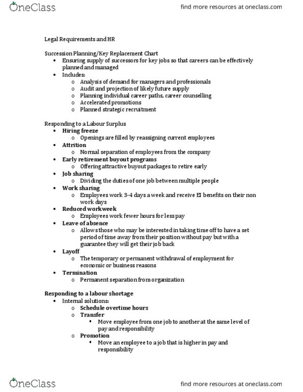 MHR 523 Lecture Notes - Lecture 4: Job Sharing, Layoff, Collective Bargaining thumbnail