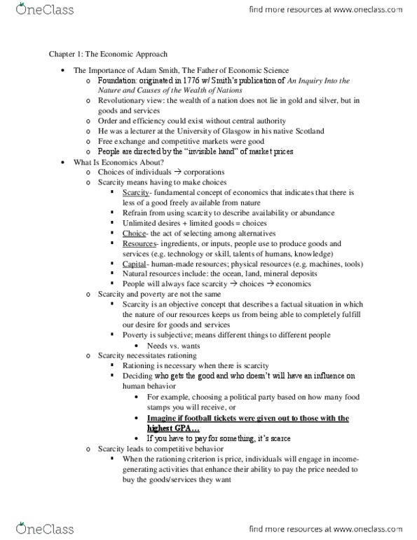 ECO-2013 Chapter Notes - Chapter 1: Marginal Cost, Guideposts, Marginal Utility thumbnail