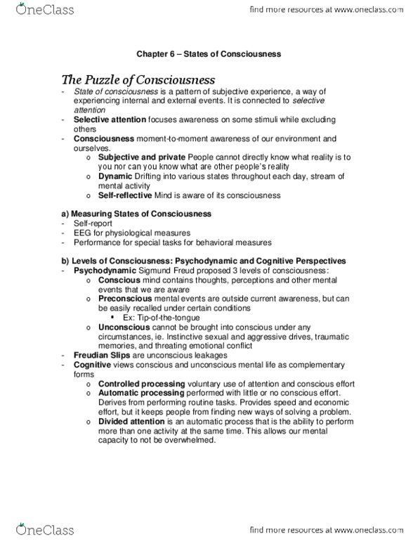 Psychology 1000 Chapter 6: Ch. 6 – States of Consciousness.docx thumbnail