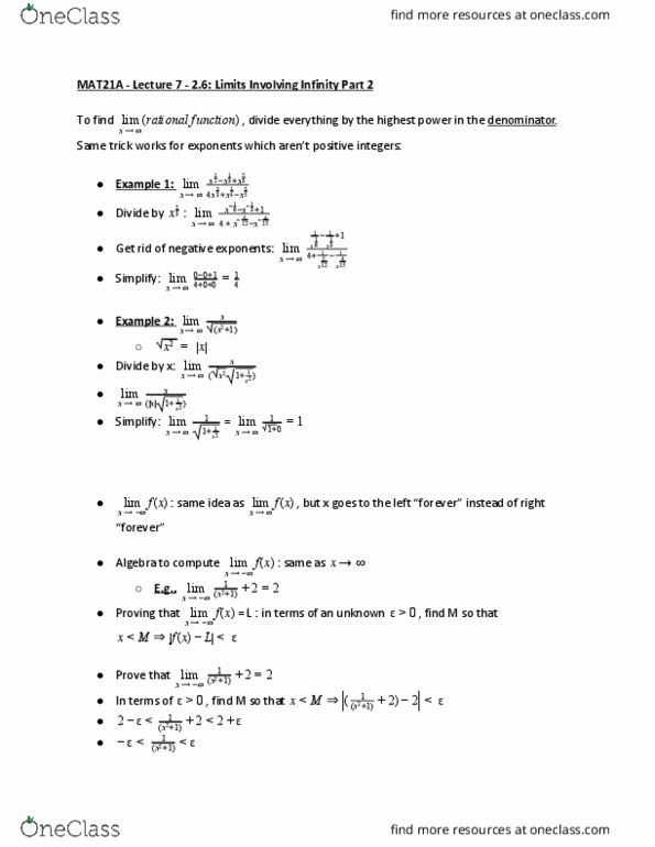 MAT 21A Lecture Notes - Lecture 7: Square Root, Asymptote thumbnail