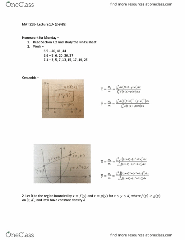 MAT 21B Lecture Notes - Lecture 13: Centroid, Differentiable Function thumbnail