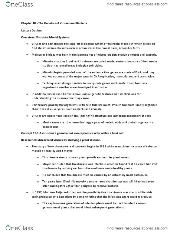 01:119:115 Lecture Notes - Lecture 18: Tobacco Mosaic Virus, Lambda Phage, Viral Envelope thumbnail